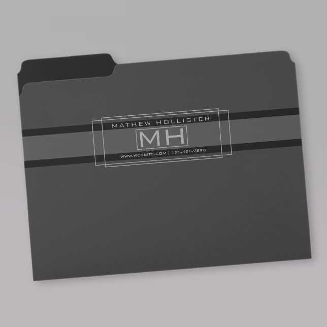Modern Deco Framed Grey & Dark Grey Professional File Folder (Creator Uploaded)