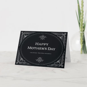 Modern Deco   Happy Mothers Day Black and White Card