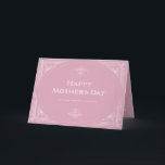 Modern Deco | Happy Mothers Day Pink Card<br><div class="desc">This elegant mother's day card features a modern spin on classic art deco. An ornate,  white geometric frame and ornamentation decorate a pretty dark pink background for a dramatic,  vintage look for your mom. Elegant typography says "Happy Mother's Day."</div>