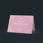 Modern Deco | Happy Mothers Day Pink Card<br><div class="desc">This elegant mother's day card features a modern spin on classic art deco. An ornate,  white geometric frame and ornamentation decorate a pretty dark pink background for a dramatic,  vintage look for your mom. Elegant typography says "Happy Mother's Day."</div>