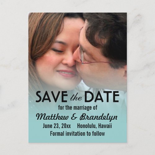 Modern Deco Photo Save the Date Postcards