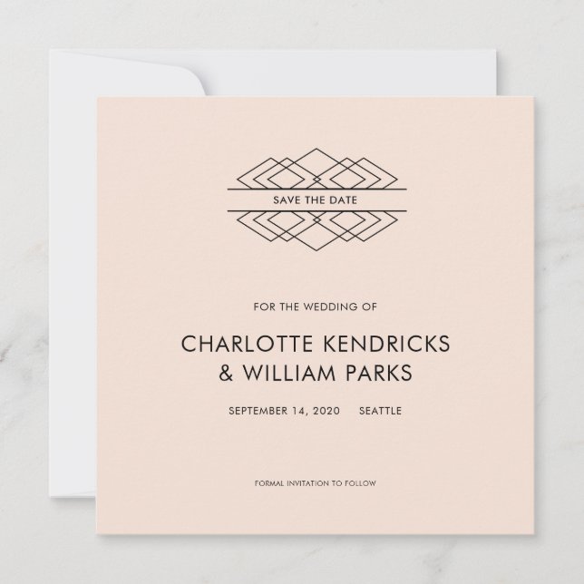 Modern Deco Save the Date (Front)