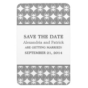 Modern Deco Save the Date Magnet, Gray Magnet