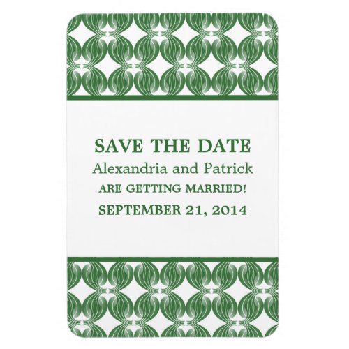 Modern Deco Save the Date Magnet Green Magnet