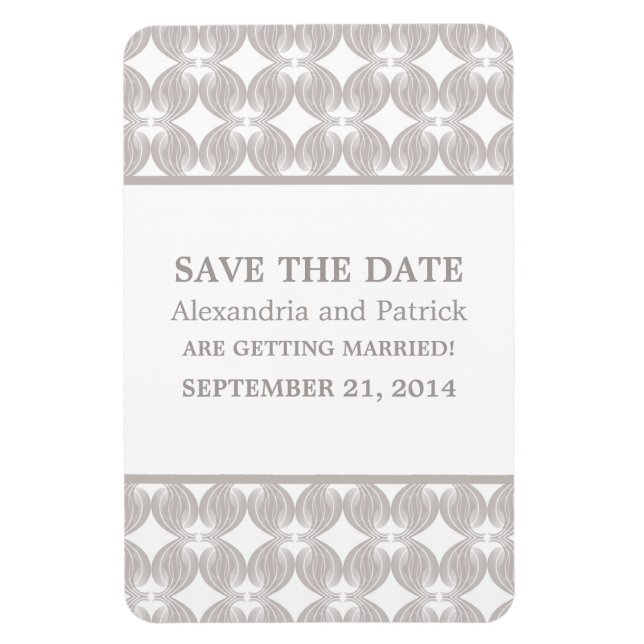 Modern Deco Save the Date Magnet, Latte Magnet (Vertical)