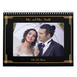 Modern Deco Wedding Photo Calendar