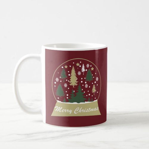 Modern decorated snowglobe coffee mug
