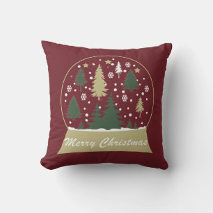 Modern decorated snowglobe throw pillow