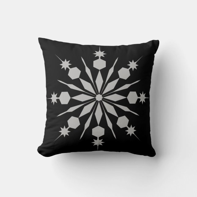 Modern Decorative Crystal Snowflake Throw Pillow (Front)