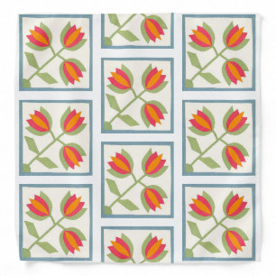 Modern Decorative Flowers Pattern Bandana