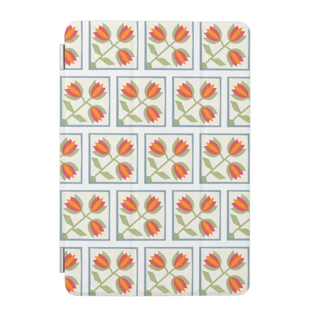 Modern Decorative Flowers Pattern iPad Mini Cover (Front)