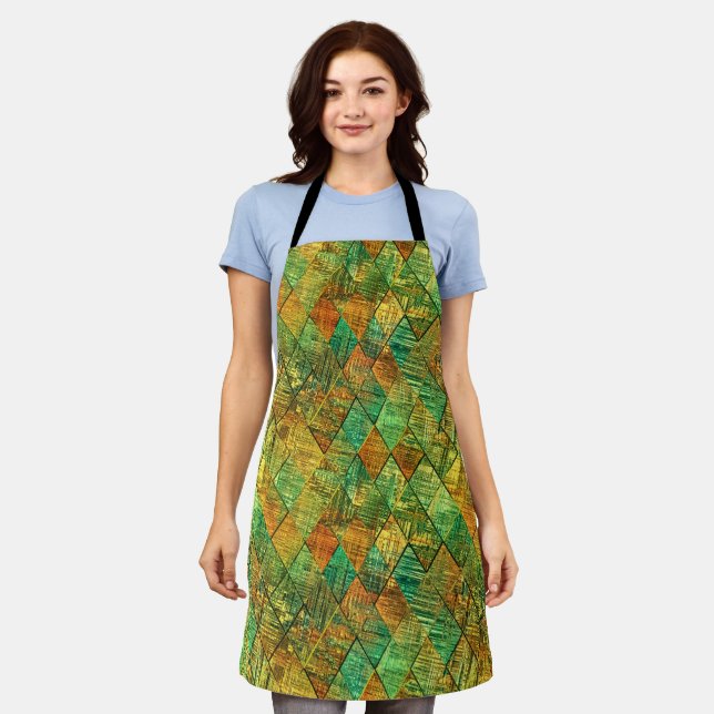 Modern Decorative Geometric Stained Glass Apron (Worn)