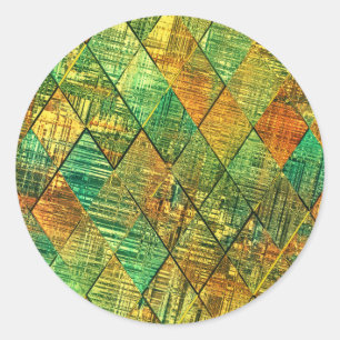 Modern Decorative Geometric Stained Glass Classic Round Sticker