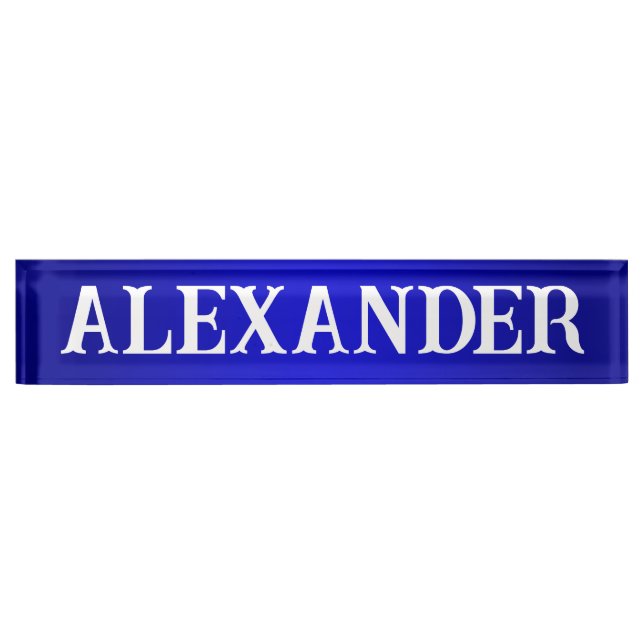 Modern Decorative Name Blue Gradient Desk Name Plate (Front)