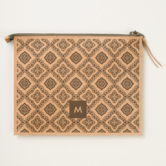 Modern Decorative Pattern with Monogram Travel Pouch
