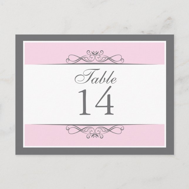 Modern Decorative Table Number Card (Front)