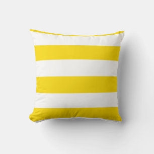 Modern Decorative Yellow White Stripes Stylish Throw Pillow