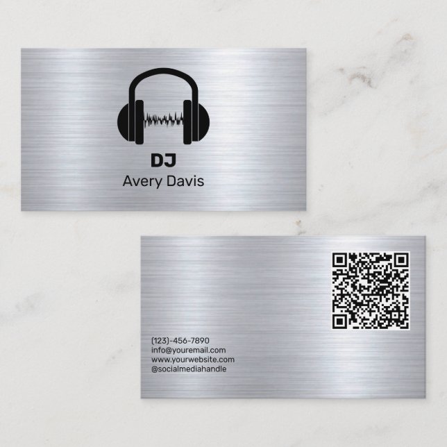 Modern Deejay DJ Music Beat Professional Business Card (Front/Back)