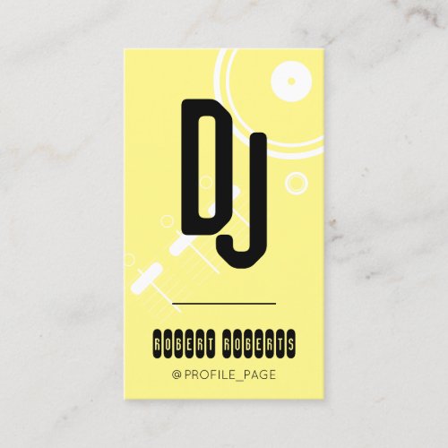 Modern deejay style yellow cover business card