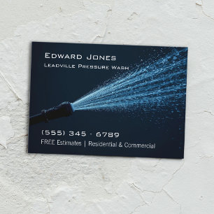 Modern Deep Blue Power Pressure Wash Business Card