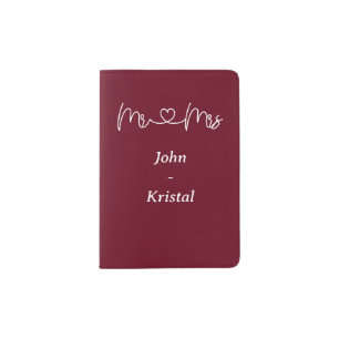 Modern Deep Burgundy Minimalism Style Passport Holder