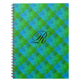 MODERN DEEP GREEN BLUE CUTE Spiral Photo  Notebook