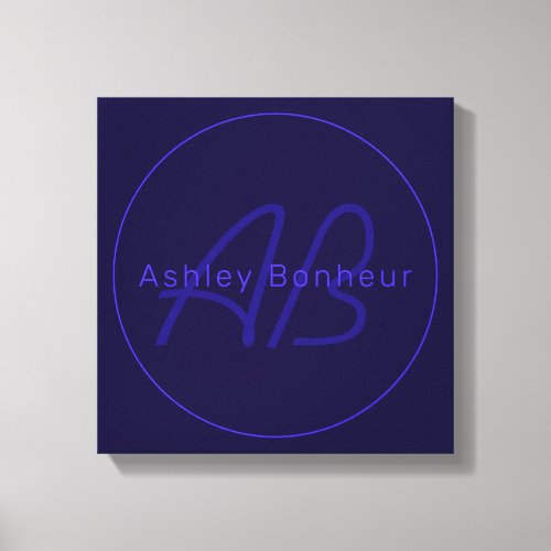 Modern Deep Purple Colors  Cool Name  Monogram Canvas Print