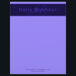 Modern Deep Purple Colors | Cool Name & Monogram Letterhead<br><div class="desc">Modern monogrammed name or brand.</div>