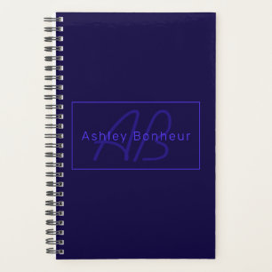 Modern Deep Purple Colors Cool Name & Monogram Planner