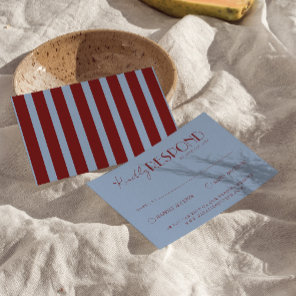 Modern Deep Red Blue Classy Fancy Wedding RSVP Card