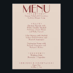 Modern Deep Red Retro Whimsical Fun Wedding Menu<br><div class="desc">A colorful retro funky modern bright  wedding dinner menu. Which features chic template design of boho vintage creamy background and deep red typography and hand written menu. Perfect and matching with the whole suite.</div>