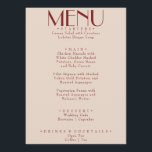 Modern Deep Red Retro Whimsical Fun Wedding Menu<br><div class="desc">A colorful retro funky modern bright  wedding dinner menu. Which features chic template design of boho vintage creamy background and deep red typography and hand written menu. Perfect and matching with the whole suite.</div>