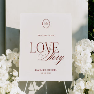 Modern Deep Terracotta Red Welcome Wedding Sign