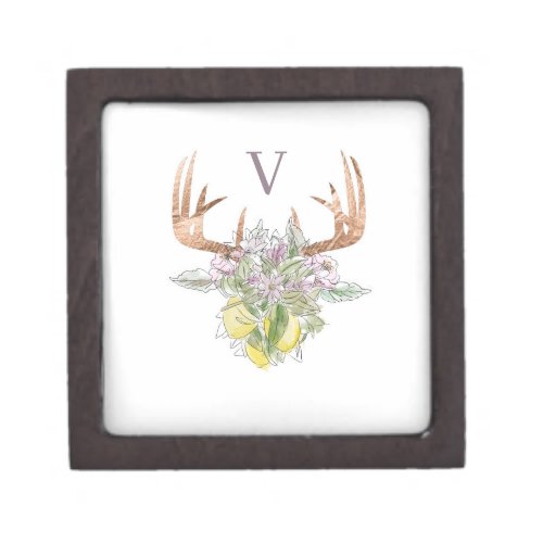 Modern Deer Skull And Floral Pastel Color Gift Box