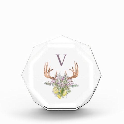 Modern Deer Skull And Floral Pastel Colors Acrylic Award