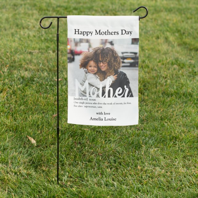 Modern | Definition Of Mother Photo Garden Flag (In SItu)