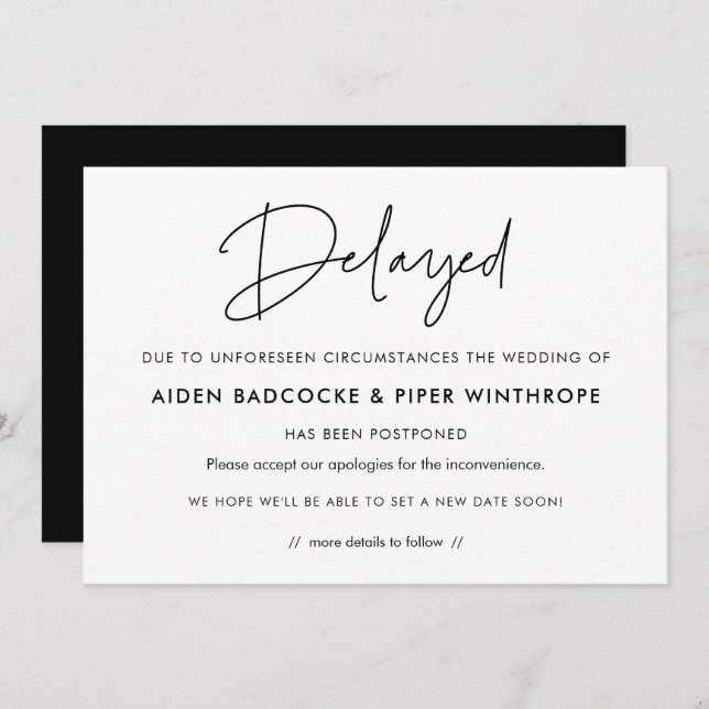 Modern delayed wedding announcement (Front/Back)