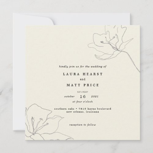 Modern Delicate Soft Eggshell Floral Wedding