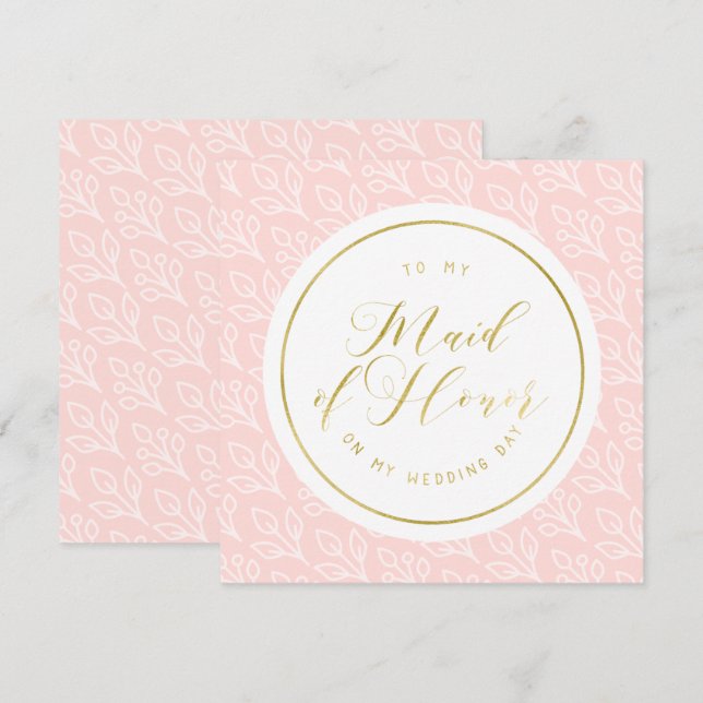 Modern Delicate | "To my maid of honor" Invitation (Front/Back)