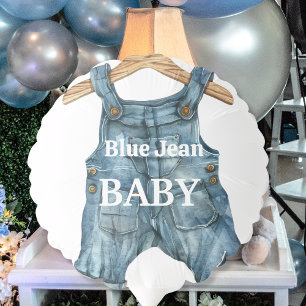 Modern Denim Blue Jean Baby Boy Baby Shower Balloon