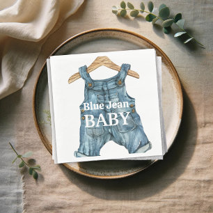 Modern Denim Blue Jean Baby Boy Baby Shower Napkins