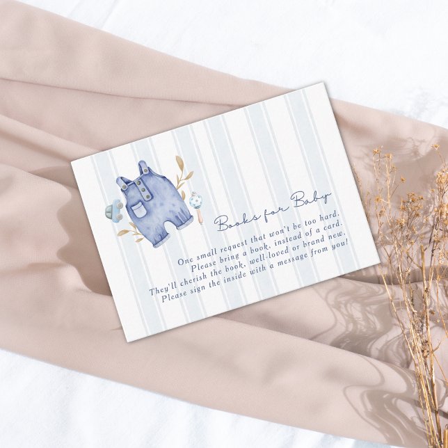 Modern Denim Blue Jean Stripes Baby Shower Enclosure Card (Creator Uploaded)