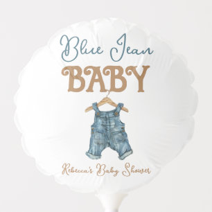 Modern Denim Boy Blue Jean Baby Shower Balloon