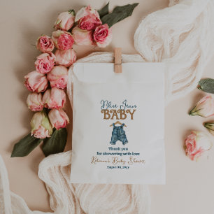 Modern Denim Boy Blue Jean Baby Shower Favor Bag