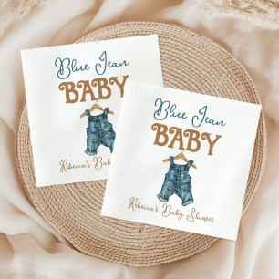 Modern Denim Boy Blue Jean Baby Shower Napkins