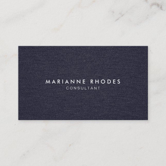 Modern Denim Minimalistic Business Card (Front)