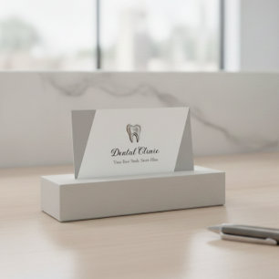 Modern Dental Clinic Logo QR Code Dentist Business Card