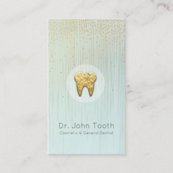 Modern Dental Dentist Appointment Aqua Gold Business Card by johan555 at Zazzle