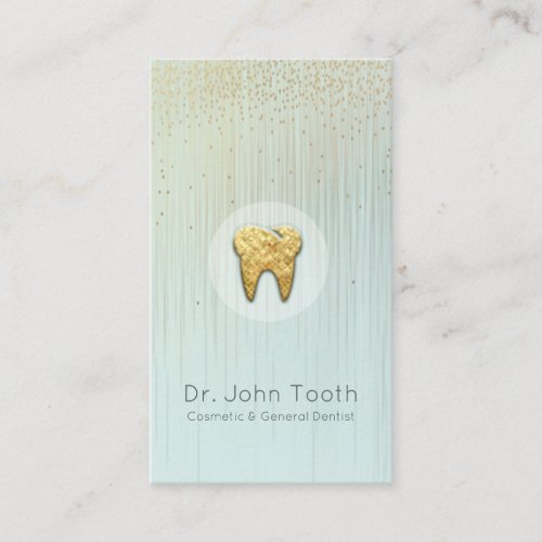 Modern Dental Dentist Appointment aqua Gold Business Card