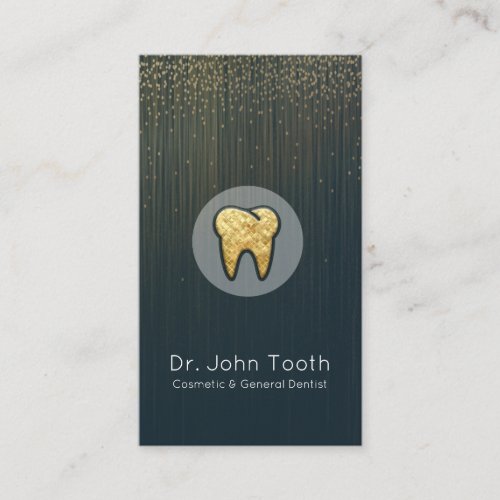 Modern Dental Dentist Appointment Blue Gold Business Card